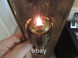 Antique Pair 1907 Railroad Candle Lamps withGlass Wall Mounted with Smoke Shield