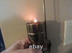 Antique Pair 1907 Railroad Candle Lamps withGlass Wall Mounted with Smoke Shield