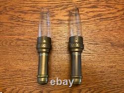 Antique Pair Brass Railroad Caboose Wall Sconce Lamps Pat 9-10-1907