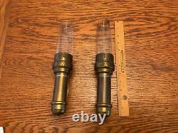 Antique Pair Brass Railroad Caboose Wall Sconce Lamps Pat 9-10-1907