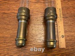 Antique Pair Brass Railroad Caboose Wall Sconce Lamps Pat 9-10-1907