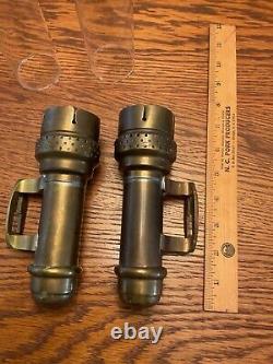 Antique Pair Brass Railroad Caboose Wall Sconce Lamps Pat 9-10-1907