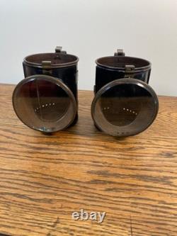 Antique Pair Of Railway Carriage Signal Lamps Handlamps Lanterns Gwr Br