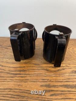 Antique Pair Of Railway Carriage Signal Lamps Handlamps Lanterns Gwr Br