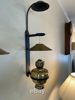 Antique Pair Railroad Caboose Lantern Wall bracket RR, Burner Oil Lamp