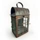 Antique Patinated Metal & Glass Marine Or Railroad Lantern Lamp