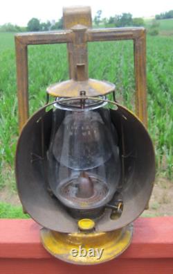 Antique Pennsylvania Railroad PRR Yellow Dietz Acme Inspector Lamp Lantern Globe