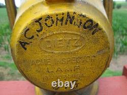 Antique Pennsylvania Railroad PRR Yellow Dietz Acme Inspector Lamp Lantern Globe