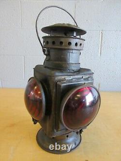 Antique Prr Railroad Lantern Bell Bottom Sheet Tin Circa 1910 Seldom Seen