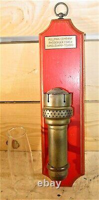 Antique Pullman Coach Dining Car/ Caboose Brass Railroad Candle Lamp PATD. 1907