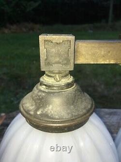 Antique Pullman Railroad Car Cast Brass Wall Sconce Light Fixture with Shades