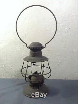 Antique R. E. Dietz New York USA 3 Conductor Railroad Lantern RARE No Globe LOOK