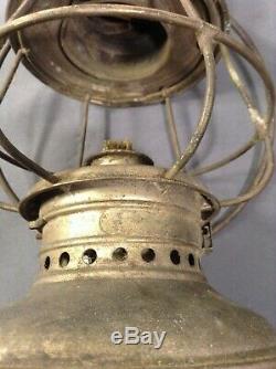 Antique R. E. Dietz New York USA 3 Conductor Railroad Lantern RARE No Globe LOOK