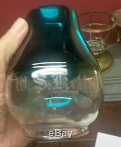 Antique R R RAILROAD PRESEATION LANTERN With BLUE & CLEAR GLOBE CHICAGO