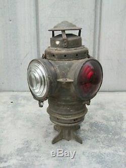 Antique RR Armspear Lantern 2 Way Railroad Switch Signal Train Light B1824