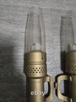 Antique Railroad Caboose Wall Sconce Lamps Set Of 4 And 2 Extra Pyrex Glass
