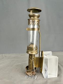 Antique Railroad Car Brass Wall Sconce PLM Gare LaRoche Migenne Lantern