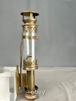 Antique Railroad Car Brass Wall Sconce PLM Gare LaRoche Migenne Lantern