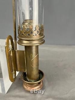 Antique Railroad Car Brass Wall Sconce PLM Gare LaRoche Migenne Lantern