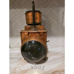 Antique Railroad Copper Lantern Train Conductor Kerosene Oil Lamp Lighting Decor