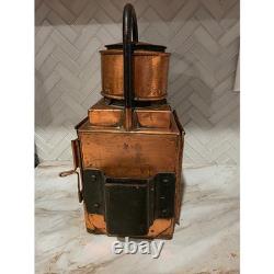 Antique Railroad Copper Lantern Train Conductor Kerosene Oil Lamp Lighting Decor