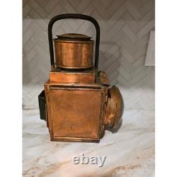 Antique Railroad Copper Lantern Train Conductor Kerosene Oil Lamp Lighting Decor