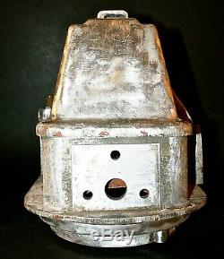 Antique Railroad Crossing Signal, Rare Lunar White Double Light Aluminium Base