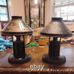 Antique Railroad Dining Car Brass/ironOil Kerosene Lamps Rare! Stars