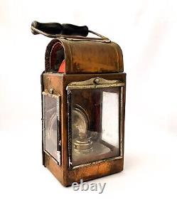 Antique Railroad Hand Lamp Railway Signal Lamp Copper Railroad Hand Lamp