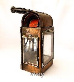 Antique Railroad Hand Lamp Railway Signal Lamp Copper Railroad Hand Lamp