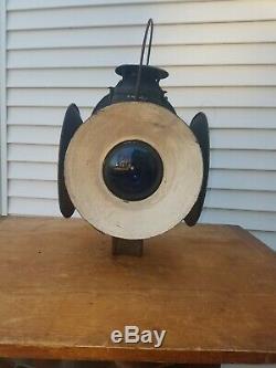 Antique Railroad Handlan St. Louis 4 Way Switch Signal Non Sweating Lantern