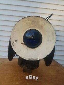 Antique Railroad Handlan St. Louis 4 Way Switch Signal Non Sweating Lantern