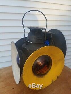 Antique Railroad Handlan St. Louis 4 Way Switch Signal Non Sweating Lantern