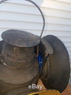 Antique Railroad Handlan St. Louis 4 Way Switch Signal Non Sweating Lantern