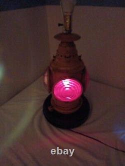 Antique Railroad Lamp Dressel 4-Way Signal 16 Kero Oil Railroad Lantern