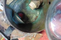 Antique Railroad Lamp Gas electric Project lamp Cast iron copper no broken glass