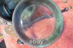 Antique Railroad Lamp Gas electric Project lamp Cast iron copper no broken glass