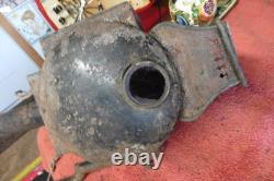 Antique Railroad Lamp Gas electric Project lamp Cast iron copper no broken glass