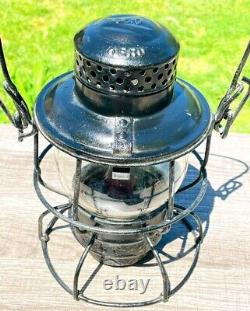 Antique Railroad Lantern Adlake C&O Railroads Train Engine Kerosene Glass Globe