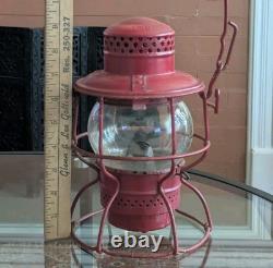 Antique Railroad Lantern Adlake Kero Burner Globe ACL RR Atlantic Coast Railway
