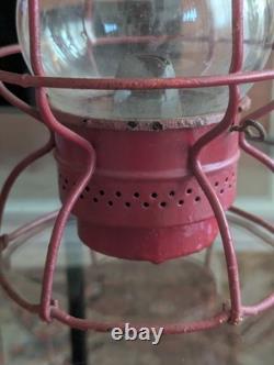 Antique Railroad Lantern Adlake Kero Burner Globe ACL RR Atlantic Coast Railway