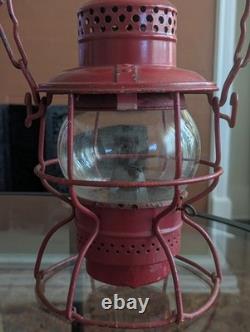 Antique Railroad Lantern Adlake Kero Burner Globe ACL RR Atlantic Coast Railway