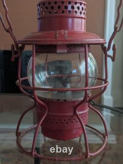 Antique Railroad Lantern Adlake Kero Burner Globe ACL RR Atlantic Coast Railway