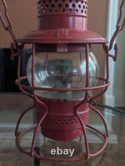 Antique Railroad Lantern Adlake Kero Burner Globe ACL RR Atlantic Coast Railway