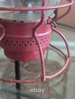 Antique Railroad Lantern Adlake Kero Burner Globe ACL RR Atlantic Coast Railway