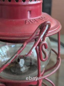 Antique Railroad Lantern Adlake Kero Burner Globe ACL RR Atlantic Coast Railway