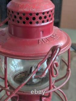 Antique Railroad Lantern Adlake Kero Burner Globe ACL RR Atlantic Coast Railway