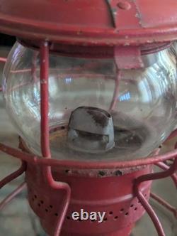 Antique Railroad Lantern Adlake Kero Burner Globe ACL RR Atlantic Coast Railway