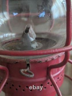 Antique Railroad Lantern Adlake Kero Burner Globe ACL RR Atlantic Coast Railway