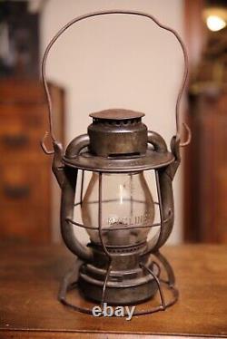 Antique Railroad Lantern Deitz Lamp Light NYC Lines glass Globe 6 wire Early old